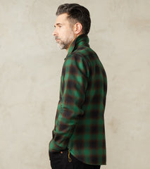 379-GRN - Work Shirt - 12oz Ultra Heavy Flannel Ombre Check Green