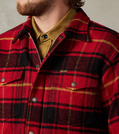 433-RED - Rider's Overshirt - 10oz Heavy Brushed Flannel Red Check