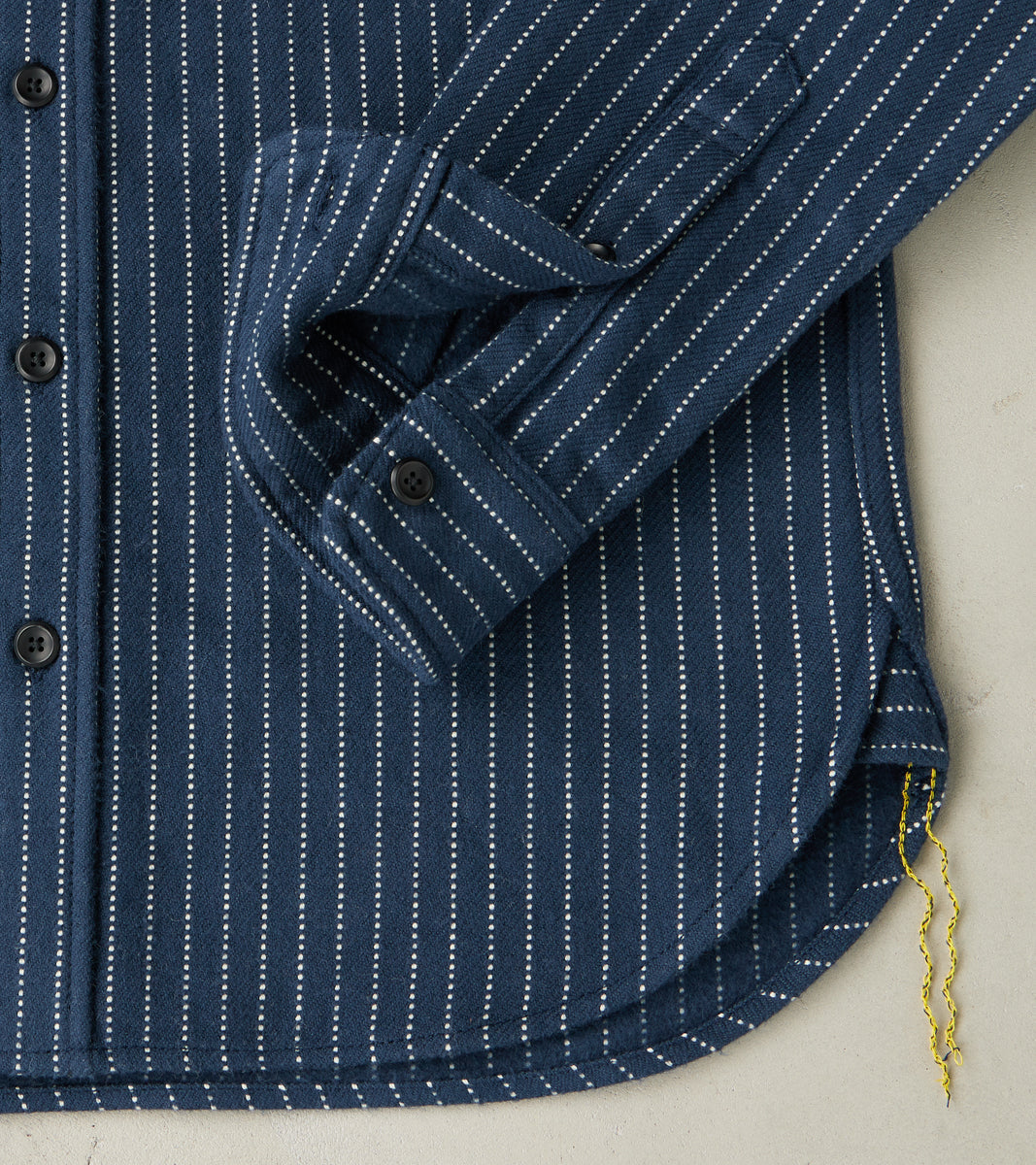 402-NAV - Work Shirt - 12oz Ultra Heavy Flannel Navy Chalk Stripe