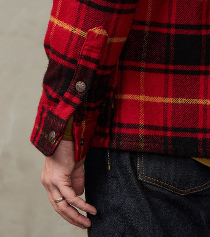 433-RED - Rider's Overshirt - 10oz Heavy Brushed Flannel Red Check