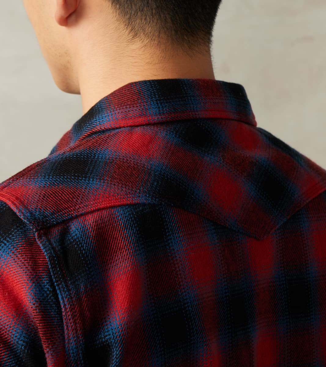 373-RED - Western- 12oz Ultra Heavy Flannel Ombre Check Red