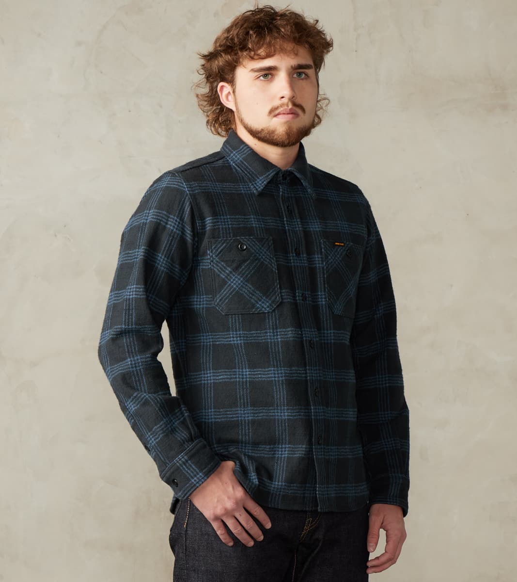 Iron Heart 408-BLK - Work Shirt - 12oz Slubby Heavy Flannel Black Chec…