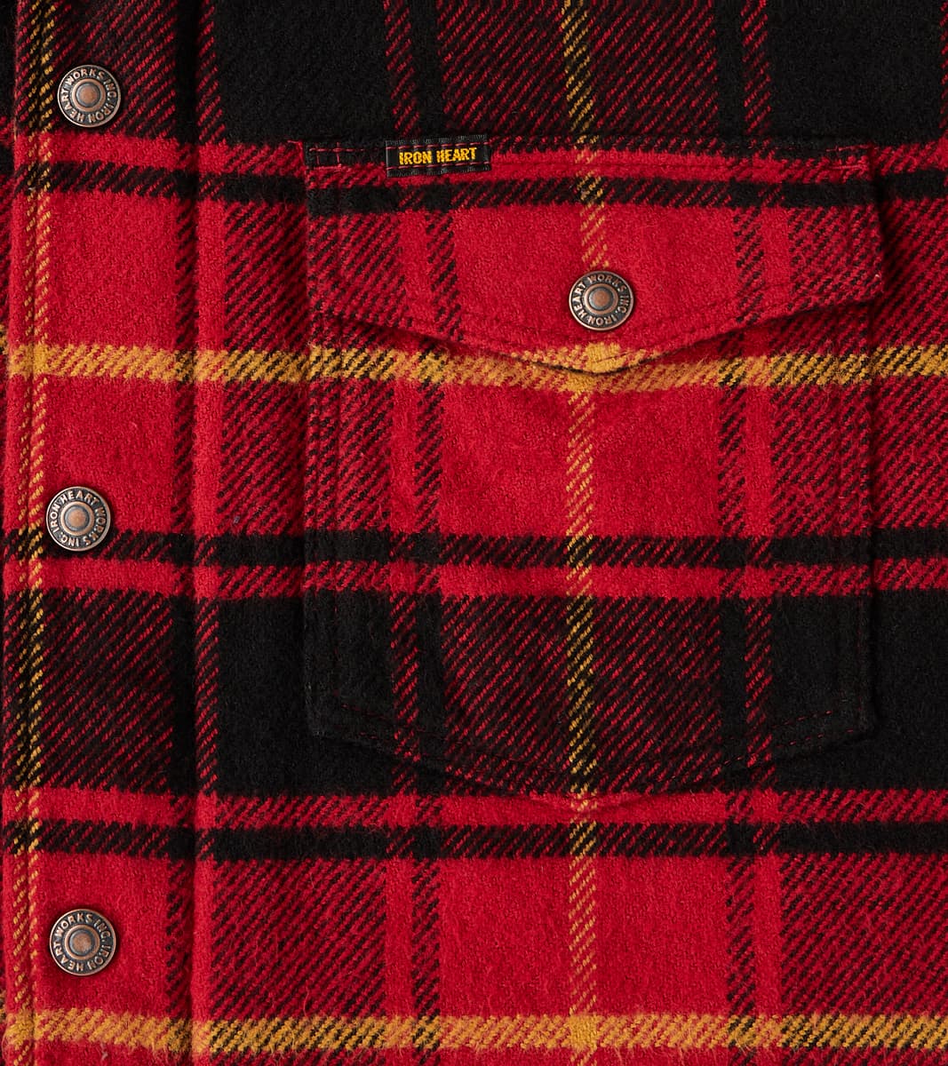 433-RED - Rider's Overshirt - 10oz Heavy Brushed Flannel Red Check