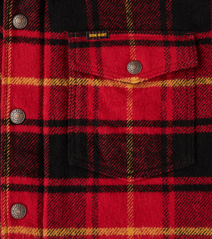 433-RED - Rider's Overshirt - 10oz Heavy Brushed Flannel Red Check