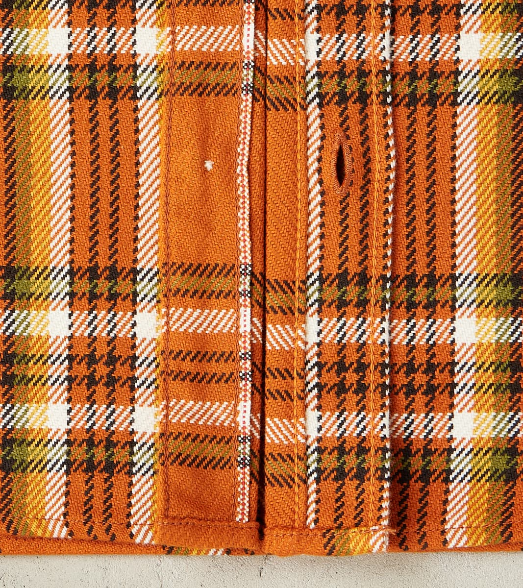 Iron Heart 442-ORA - Work Shirt - 9oz Selvedge Flannel Orange