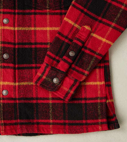 433-RED - Rider's Overshirt - 10oz Heavy Brushed Flannel Red Check