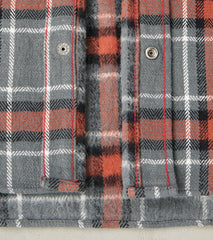 369-GRY - Western - 12oz Slubby Heavy Flannel Herringbone Check Grey