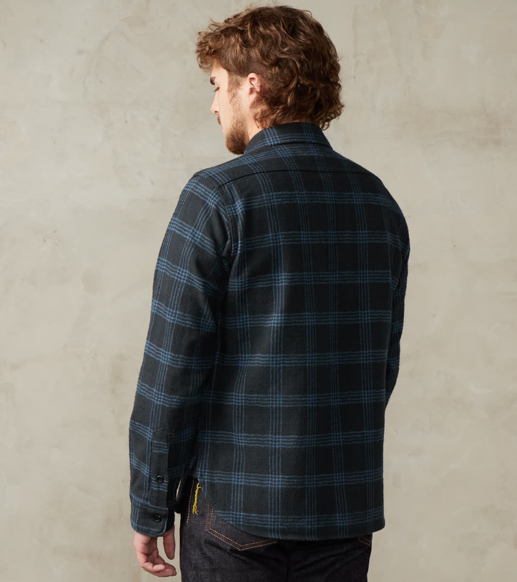 408-BLK - Work Shirt - 12oz Slubby Heavy Flannel Black Check