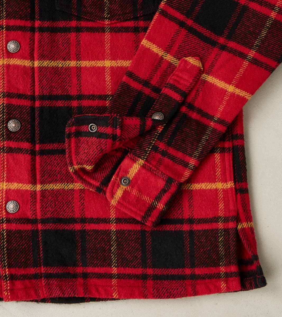 433-RED - Rider's Overshirt - 10oz Heavy Brushed Flannel Red Check