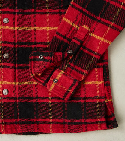 433-RED - Rider's Overshirt - 10oz Heavy Brushed Flannel Red Check