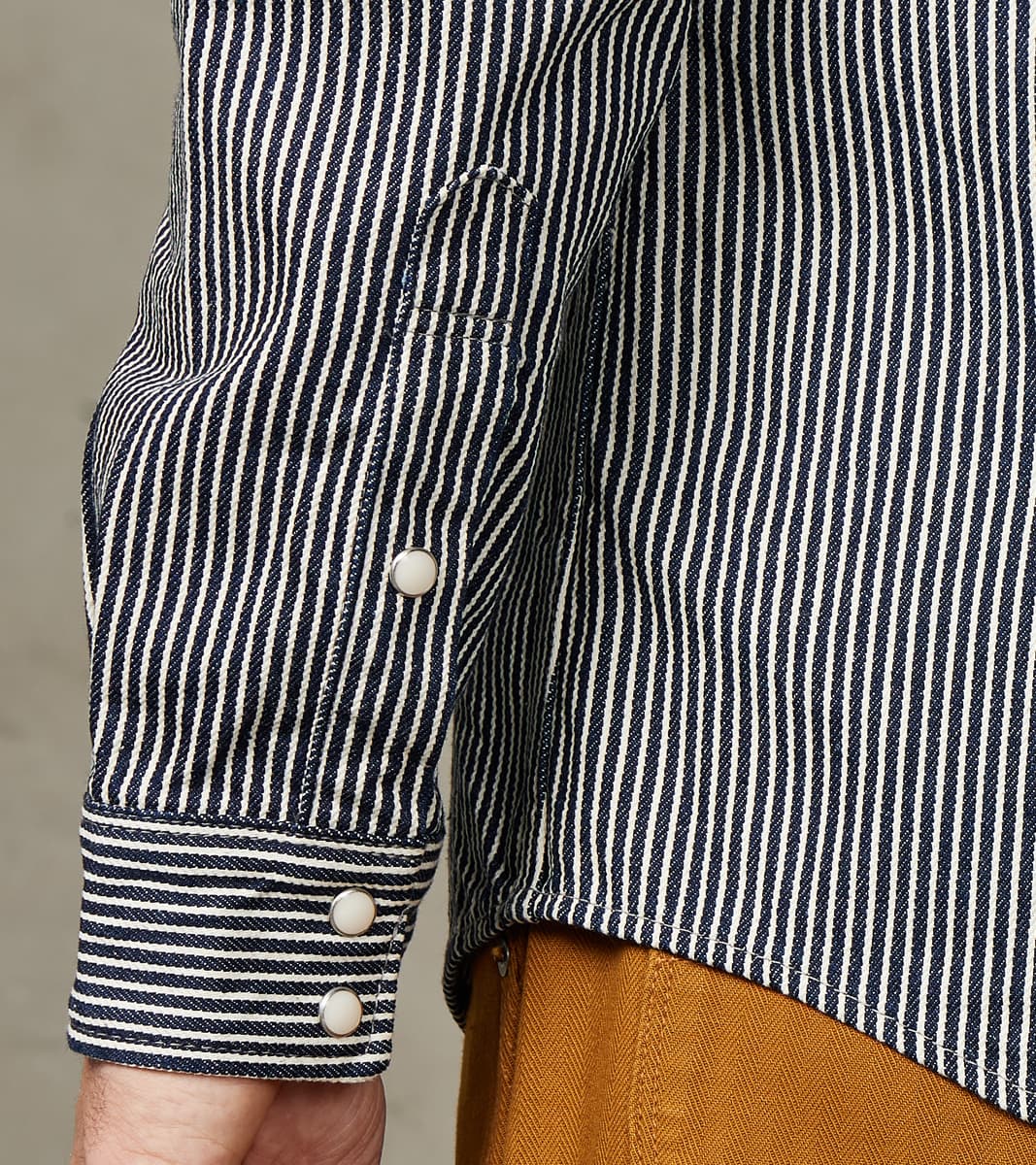 Iron Heart 07-IND - Western - 12oz Indigo Hickory Stripe Twill