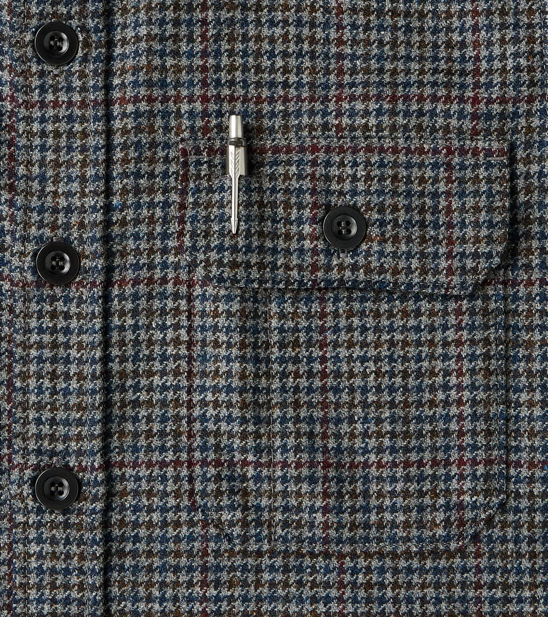 DR 434-PPT - CPO Shirt - Fox Brothers® Wool Antique Pewter Puppytooth Twill Flannel