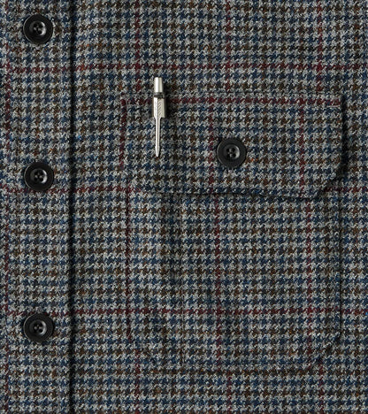 DR 434-PPT - CPO Shirt - Fox Brothers® Wool Antique Pewter Puppytooth Twill Flannel