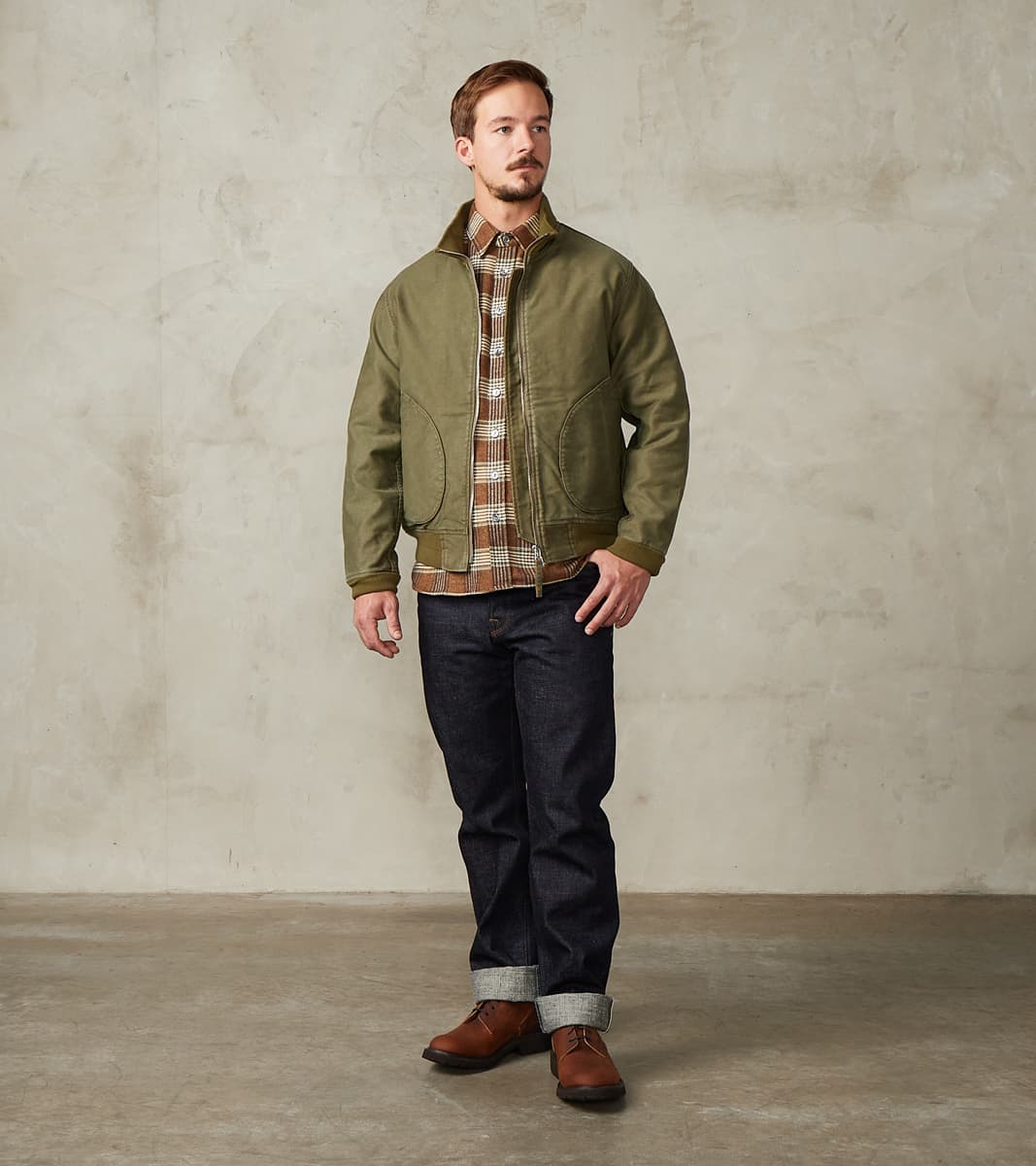 47-ODG - Tanker Jacket - 12oz Olive Drab Green Whipcord