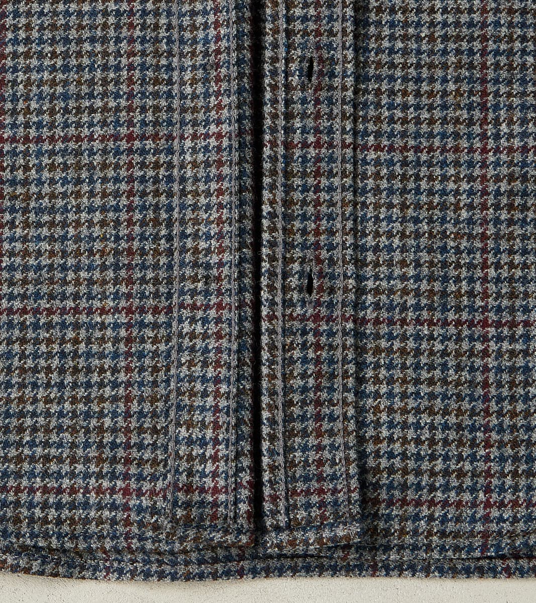 DR 434-PPT - CPO Shirt - Fox Brothers® Wool Antique Pewter Puppytooth Twill Flannel