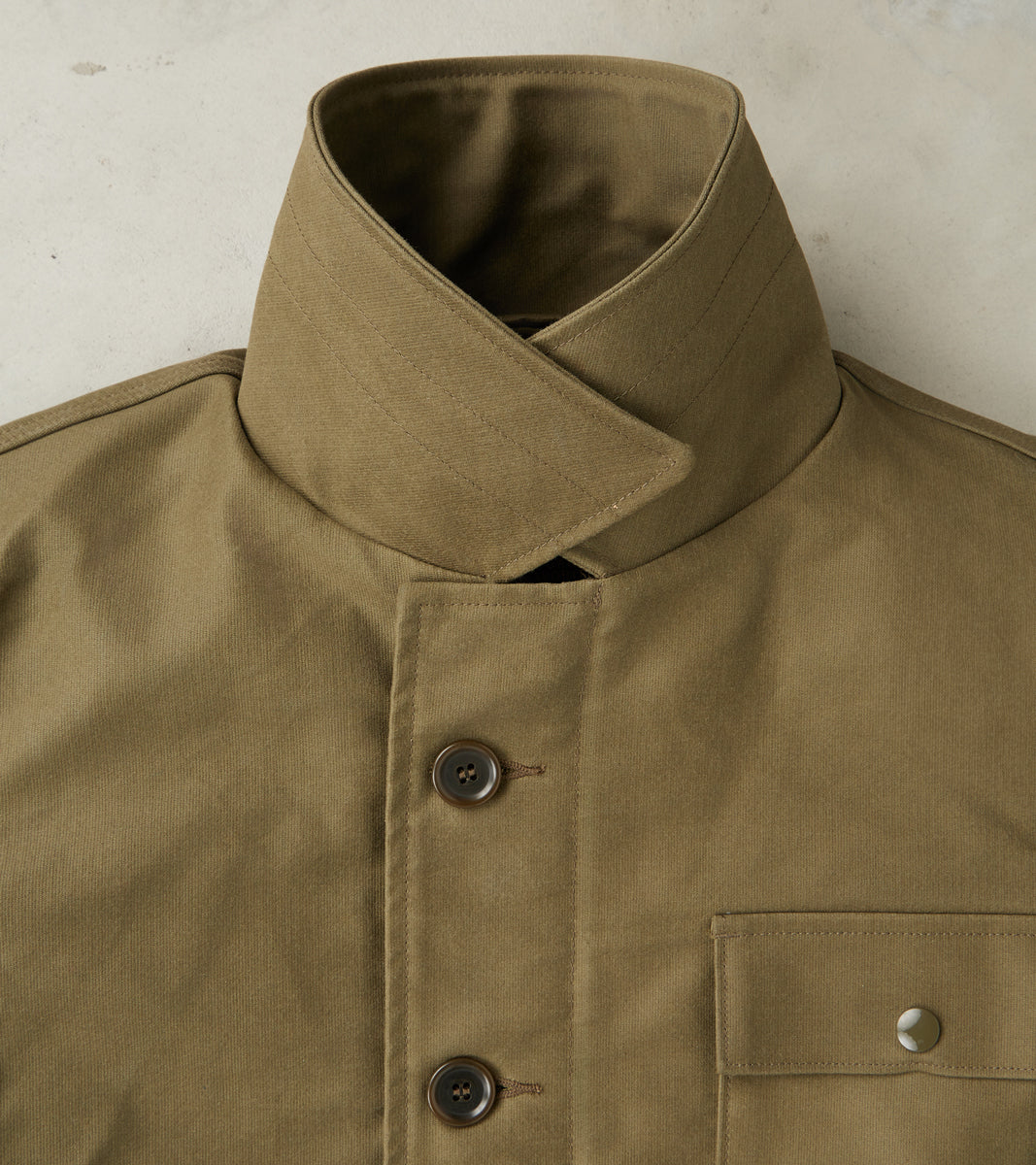 45-GRN - A2 Deck Jacket - 14oz Army Green Oiled Whipcord