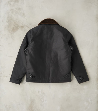 37-BLK - N1 Deck Jacket - 14oz Black Oiled Whipcord