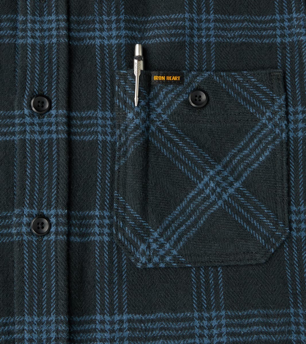 408-BLK - Work Shirt - 12oz Slubby Heavy Flannel Black Check