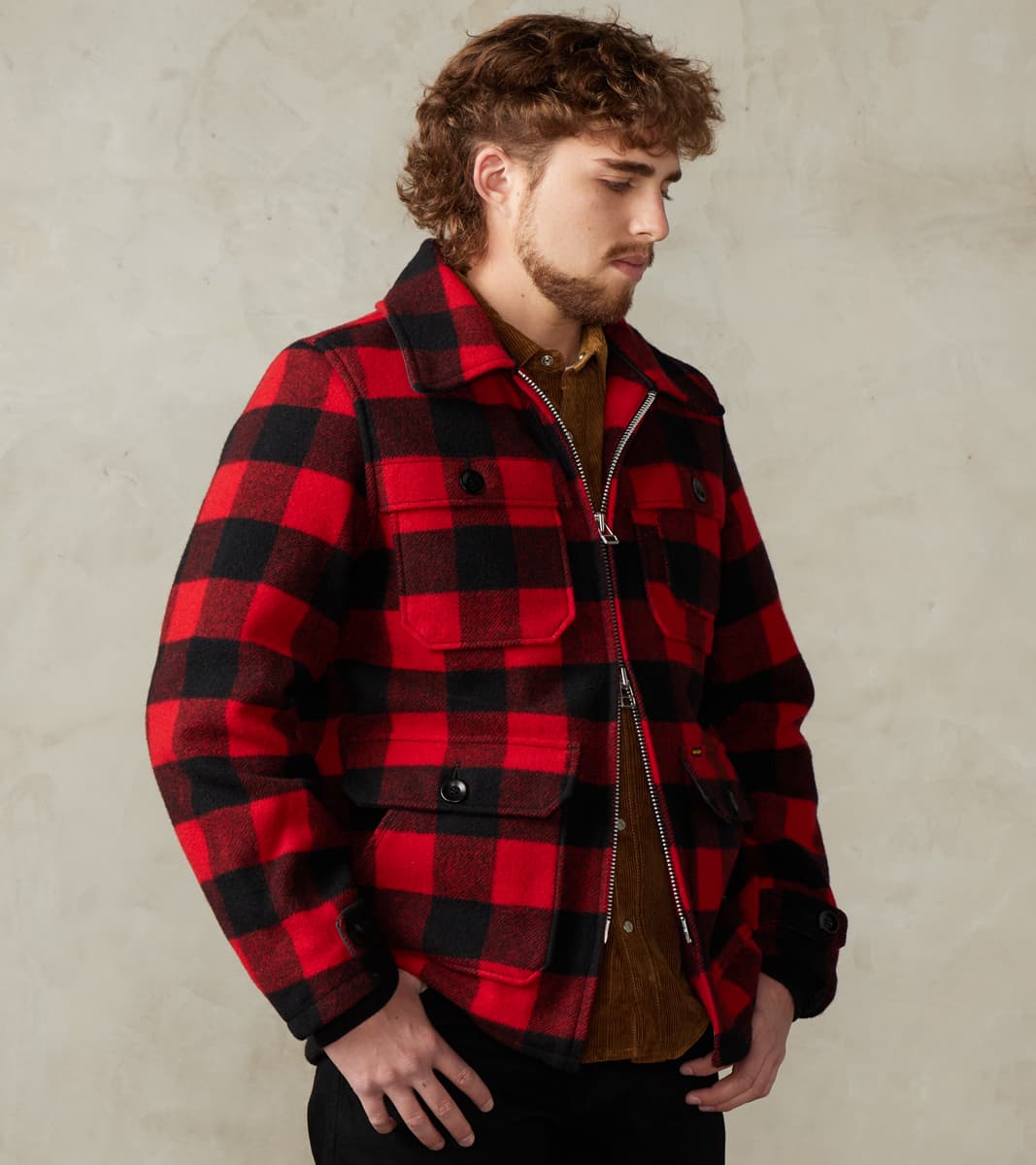 Iron Heart 19-RED - Wool Hunting Jacket - Red Buffalo Check