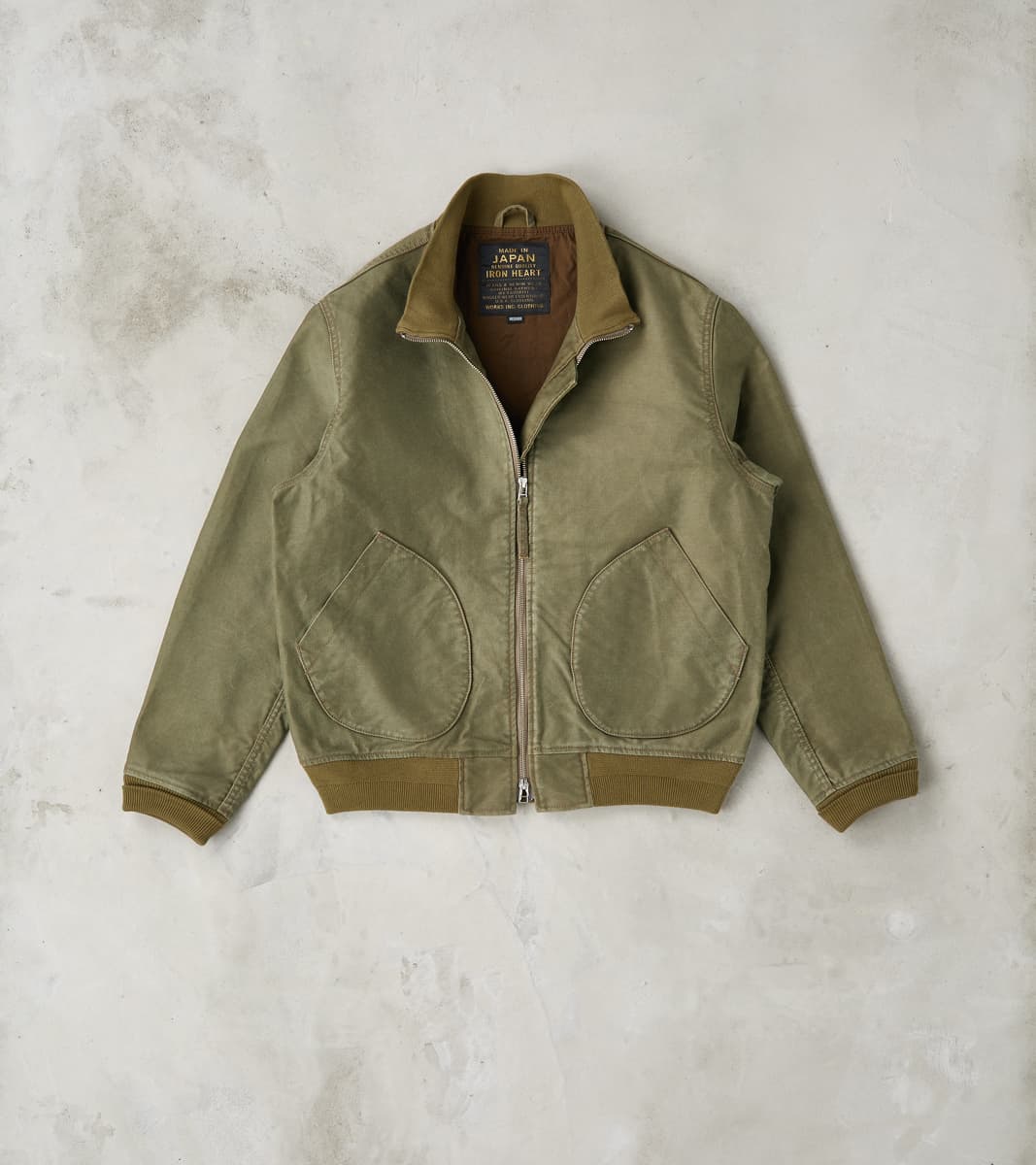 Iron Heart 47-ODG - Tanker Jacket - 12oz Olive Drab Green Whipcord