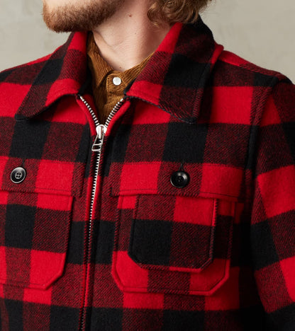 19-RED - Wool Hunting Jacket - Red Buffalo Check