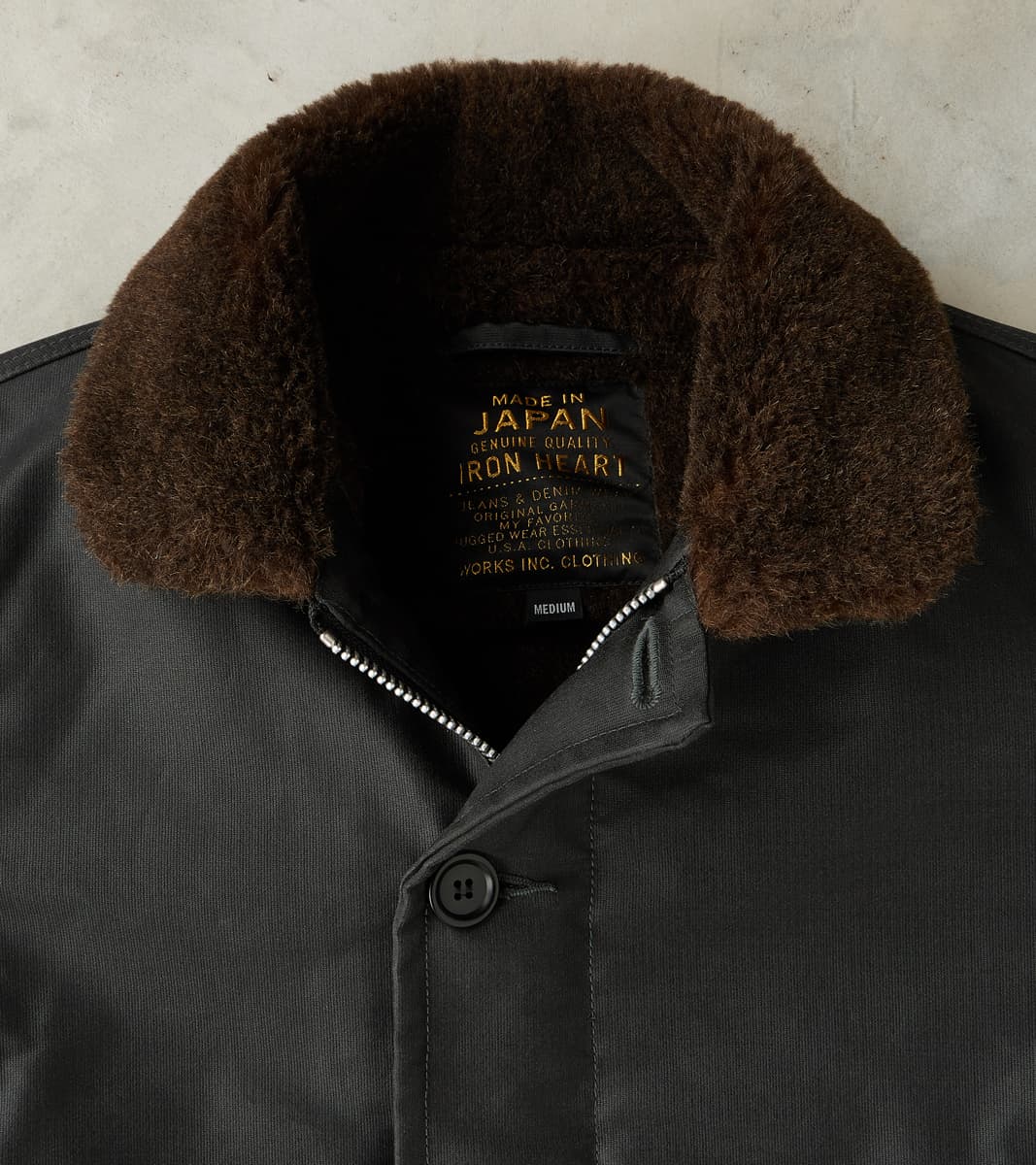 37-BLK - N1 Deck Jacket - 14oz Black Oiled Whipcord