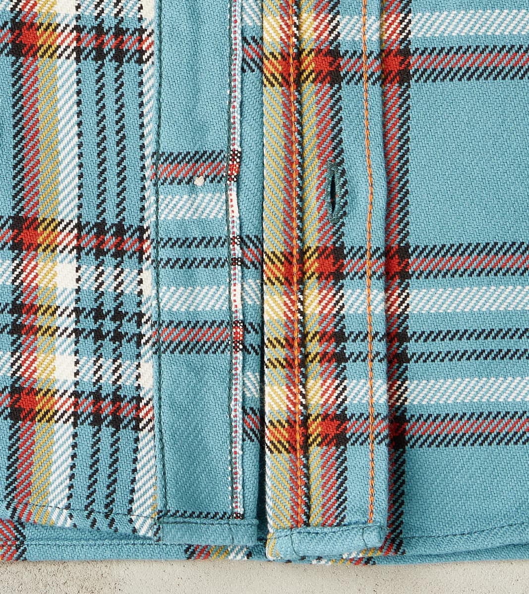 Iron Heart 442-SAX - Work Shirt - 9oz Selvedge Flannel Orange