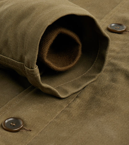 45-GRN - A2 Deck Jacket - 14oz Army Green Oiled Whipcord