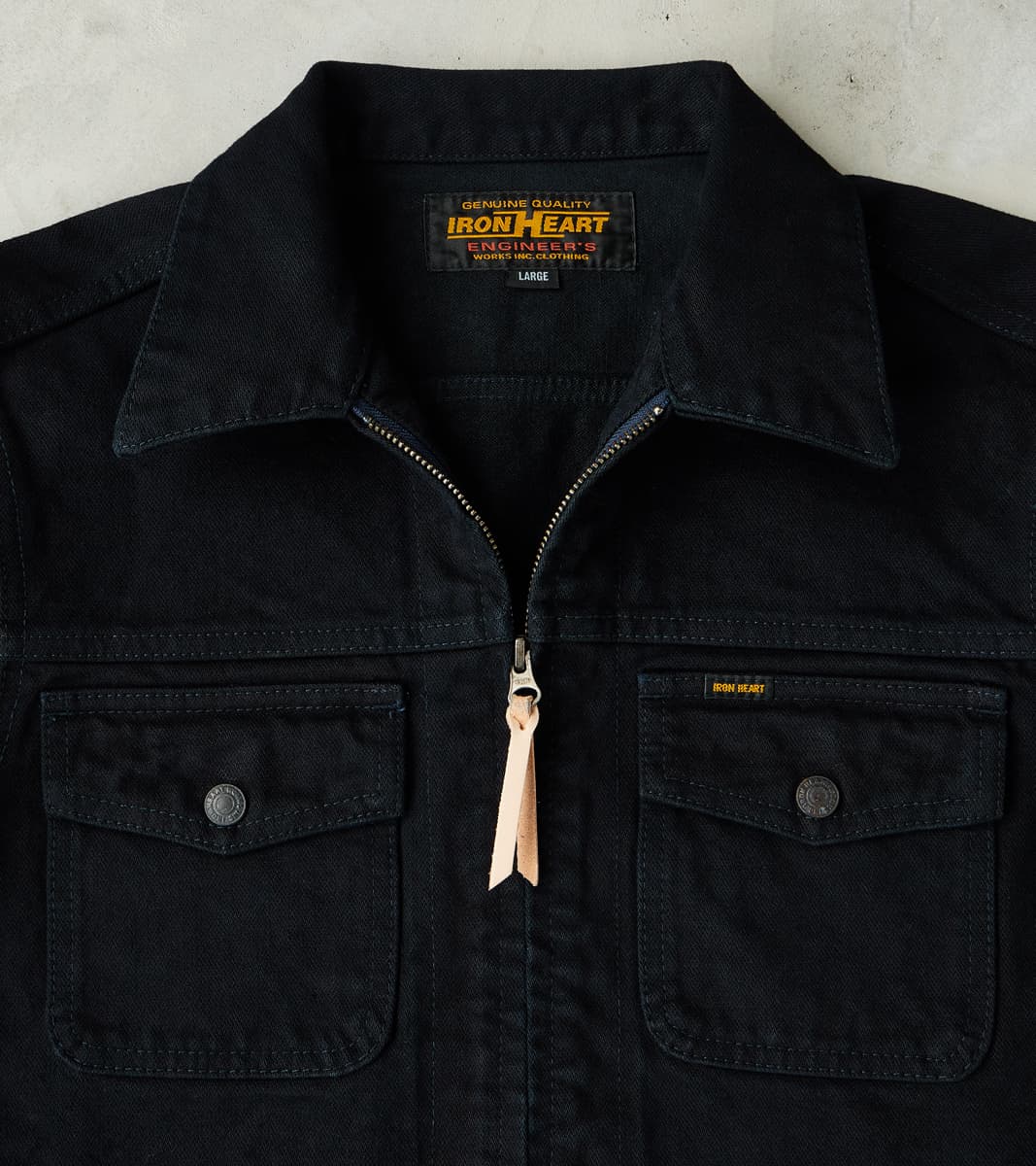 Iron Heart 123J-OD - Work Jacket - 14oz Indigo Overdyed Black