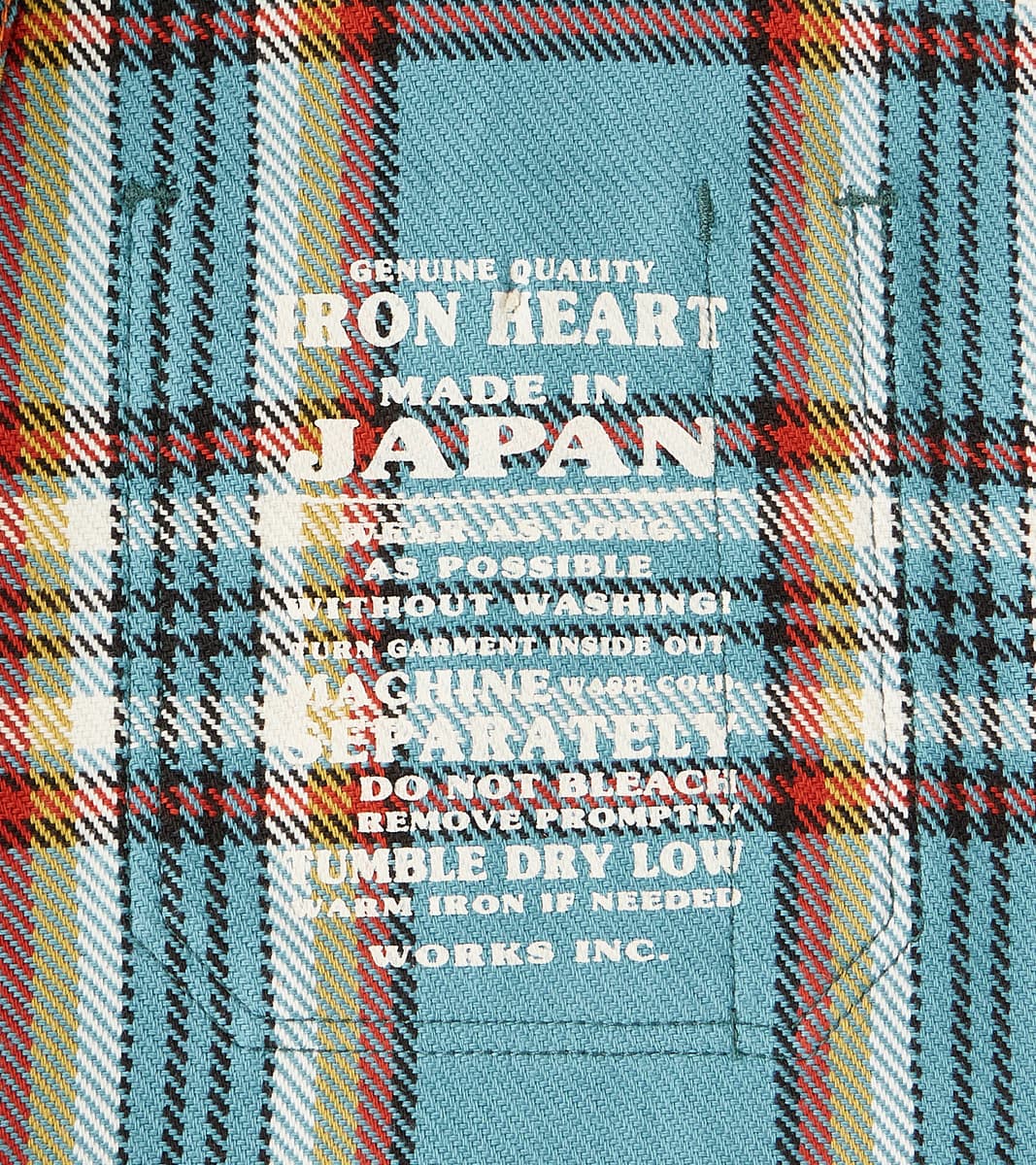 Iron Heart 442-SAX - Work Shirt - 9oz Selvedge Flannel Orange