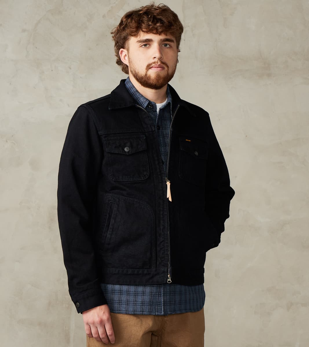 Iron Heart 123J-OD - Work Jacket - 14oz Indigo Overdyed Black