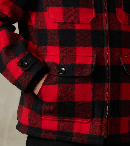 19-RED - Wool Hunting Jacket - Red Buffalo Check