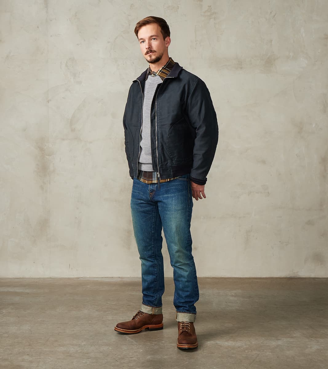 Iron Heart 47-NAV - Tanker Jacket - 12oz Navy Whipcord