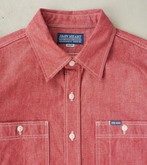 363-RED - Work Shirt - 10oz Organic Chambray Red