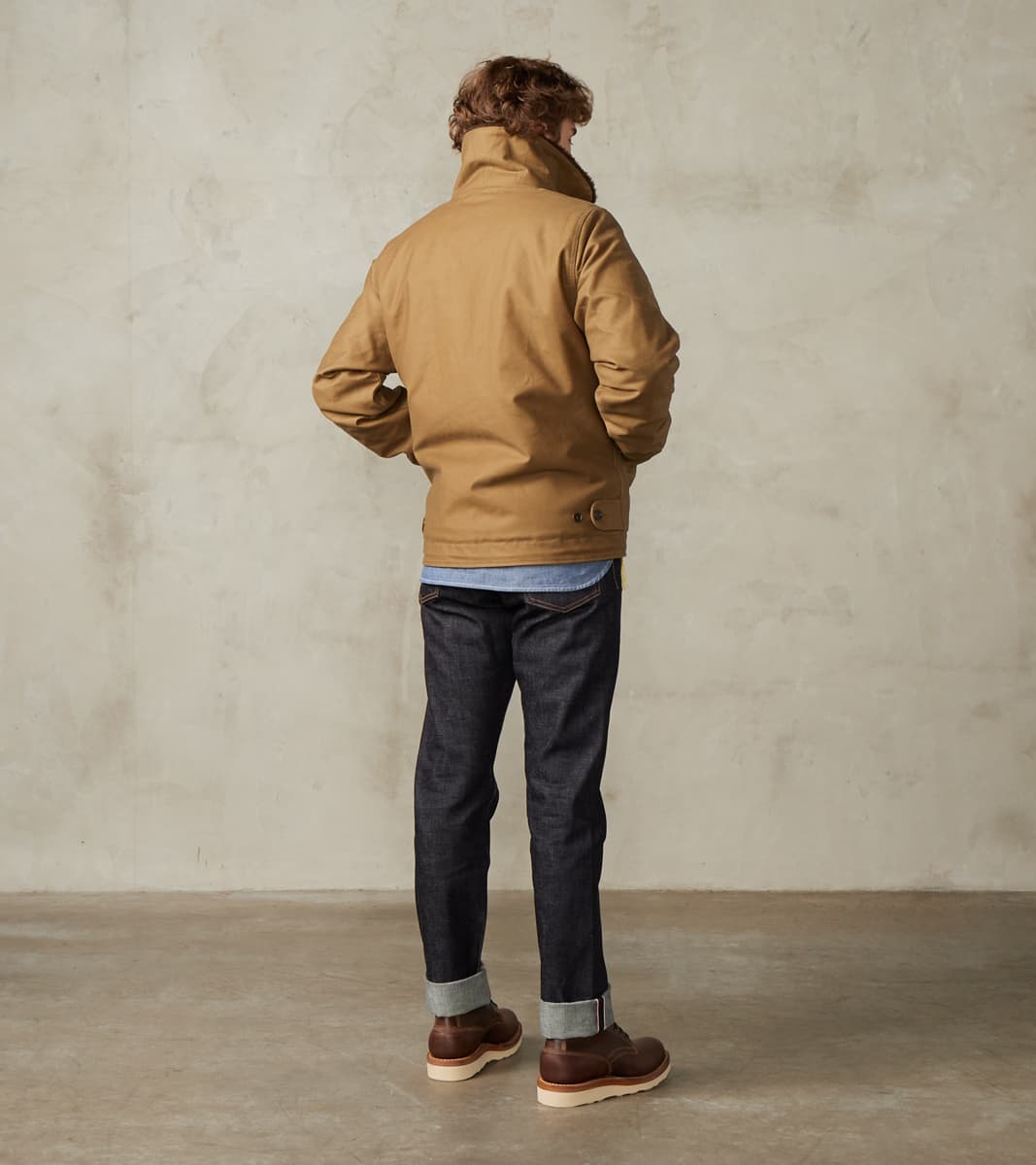 37-KHA - N1 Deck Jacket - 14oz Oiled Khaki Whipcord