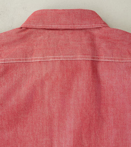 363-RED - Work Shirt - 10oz Organic Chambray Red