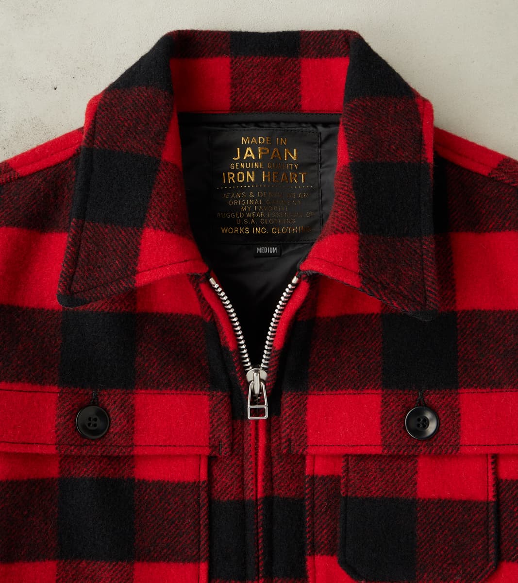 19-RED - Wool Hunting Jacket - Red Buffalo Check