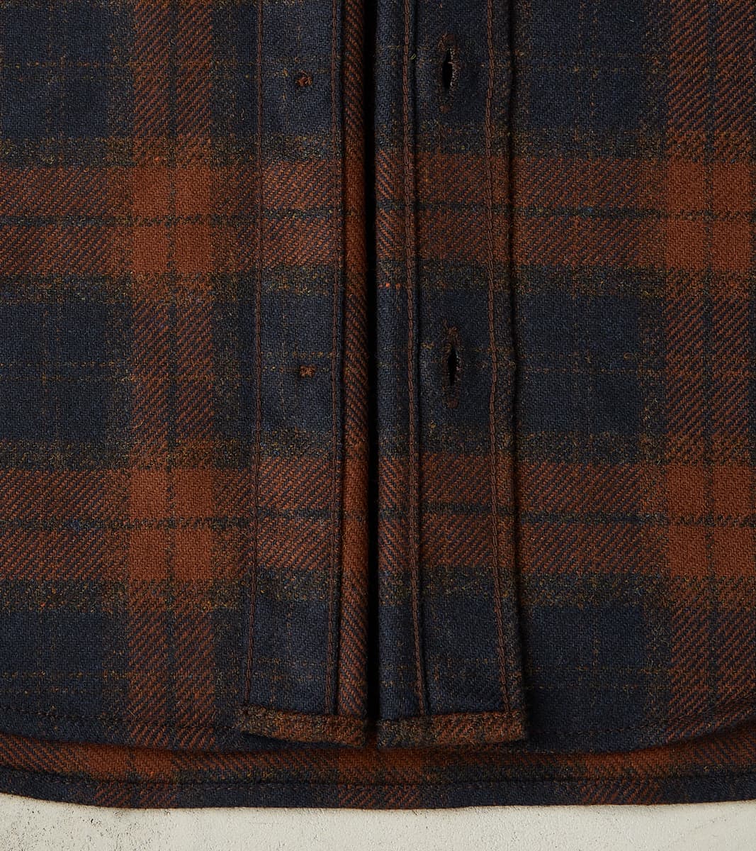 DR 434-BOT - CPO Shirt - Fox Brothers® Wool Bottle Brown Admiral Check Twill Flannel