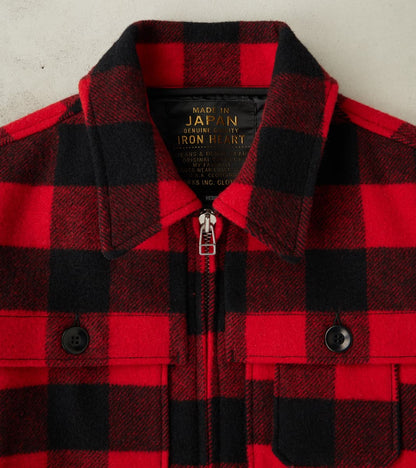 19-RED - Wool Hunting Jacket - Red Buffalo Check