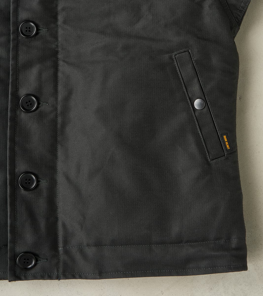 37-BLK - N1 Deck Jacket - 14oz Black Oiled Whipcord