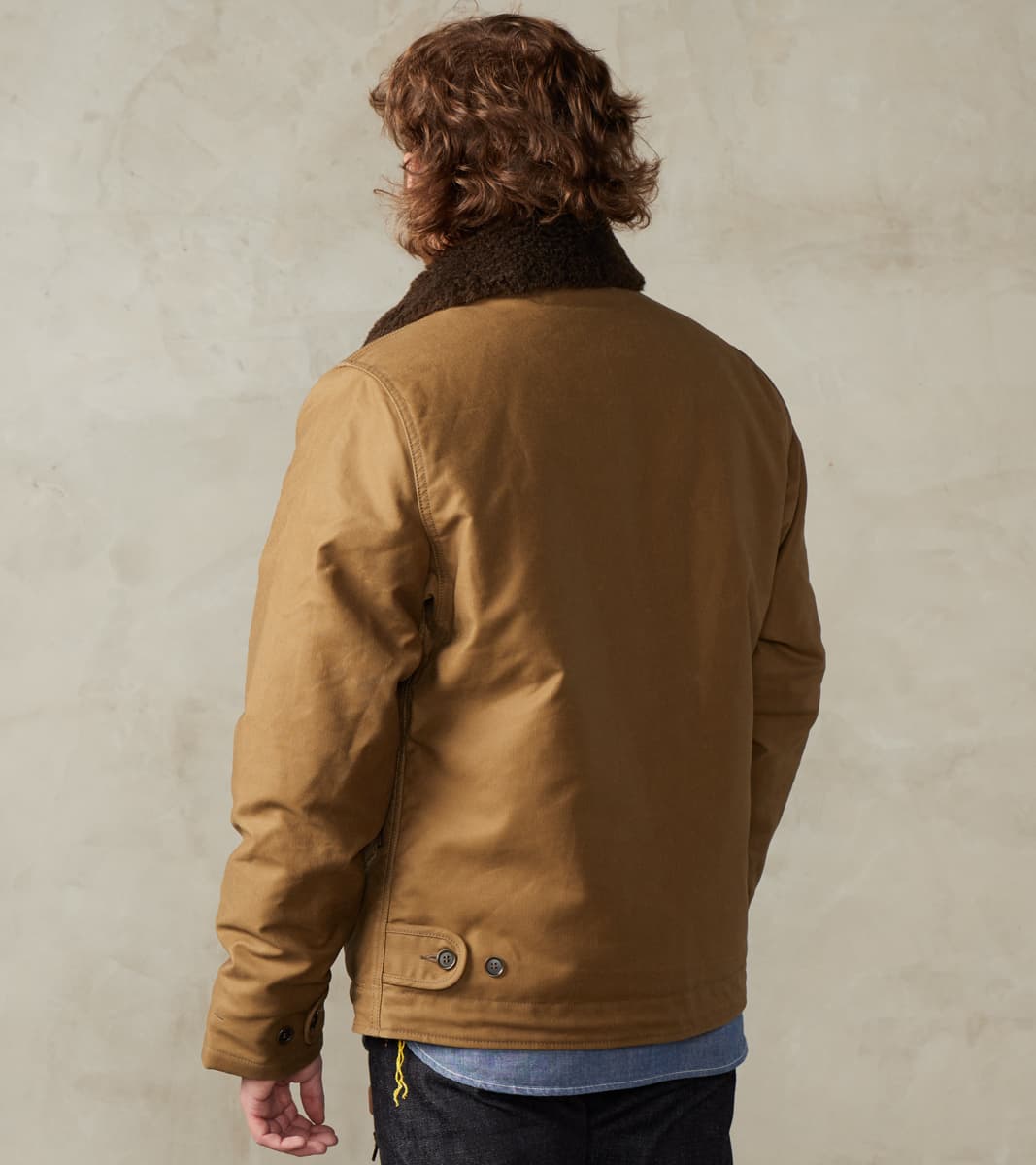 37-KHA - N1 Deck Jacket - 14oz Oiled Khaki Whipcord