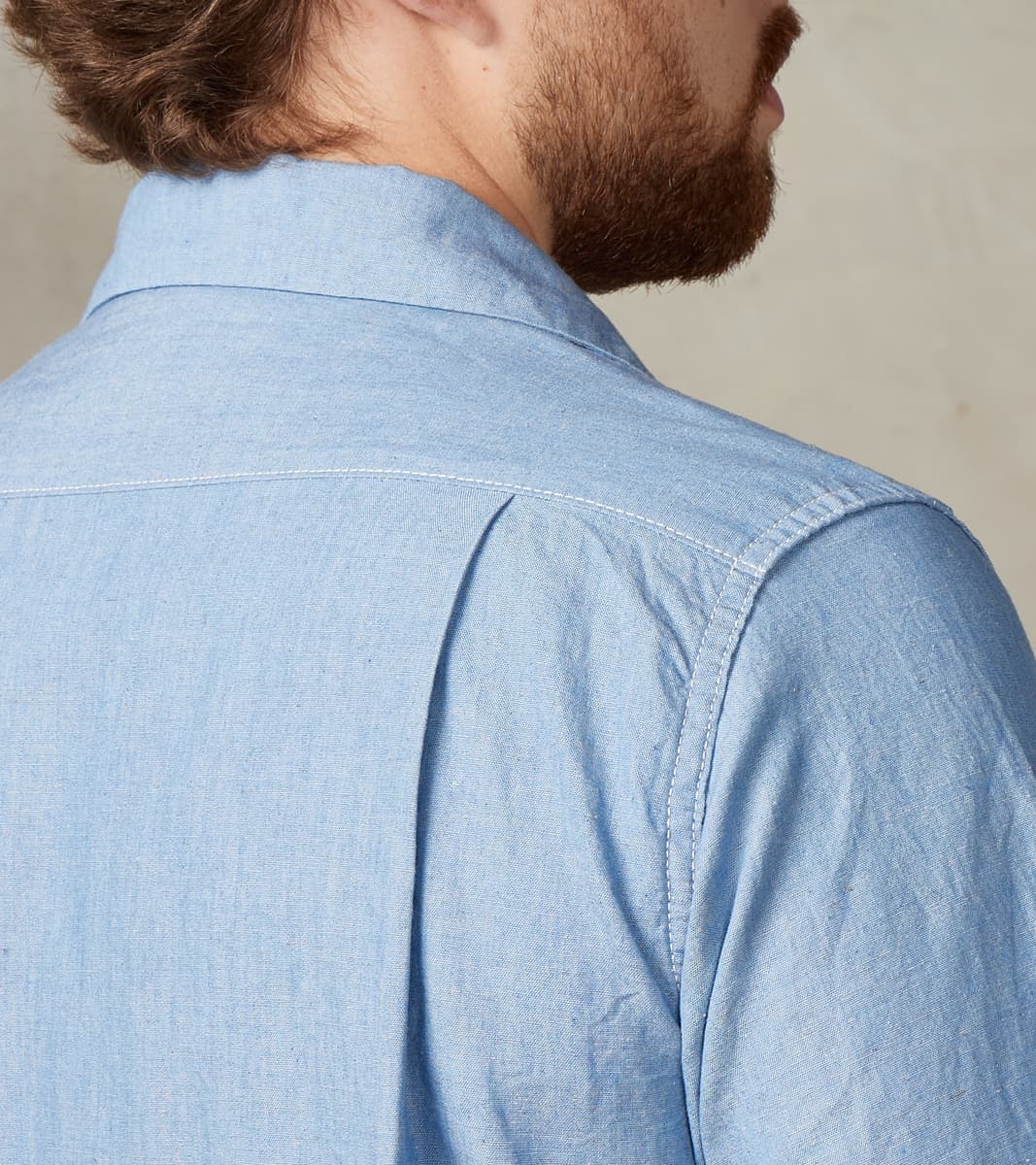 Iron Heart 447-SAX - Open Collar Short Sleeve Shirt - 5oz Sax Blue