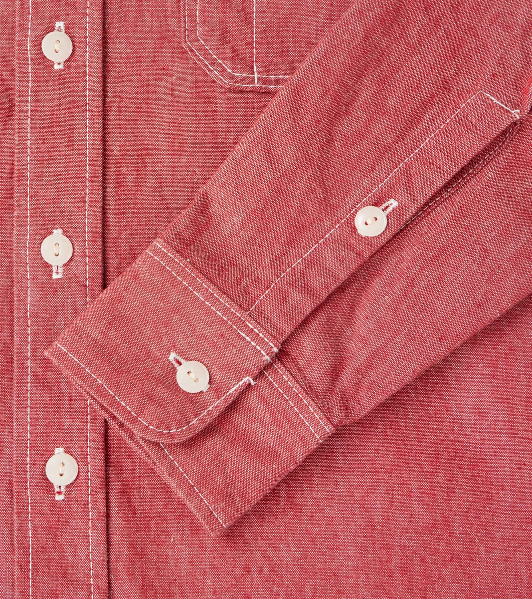 363-RED - Work Shirt - 10oz Organic Chambray Red