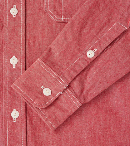 363-RED - Work Shirt - 10oz Organic Chambray Red