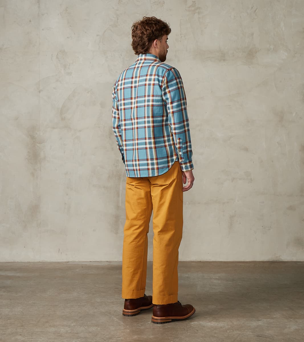 Iron Heart 442-SAX - Work Shirt - 9oz Selvedge Flannel Orange