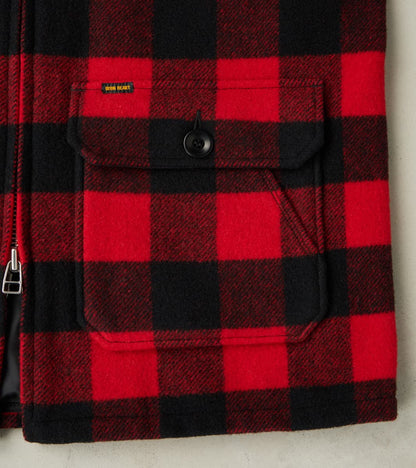 19-RED - Wool Hunting Jacket - Red Buffalo Check