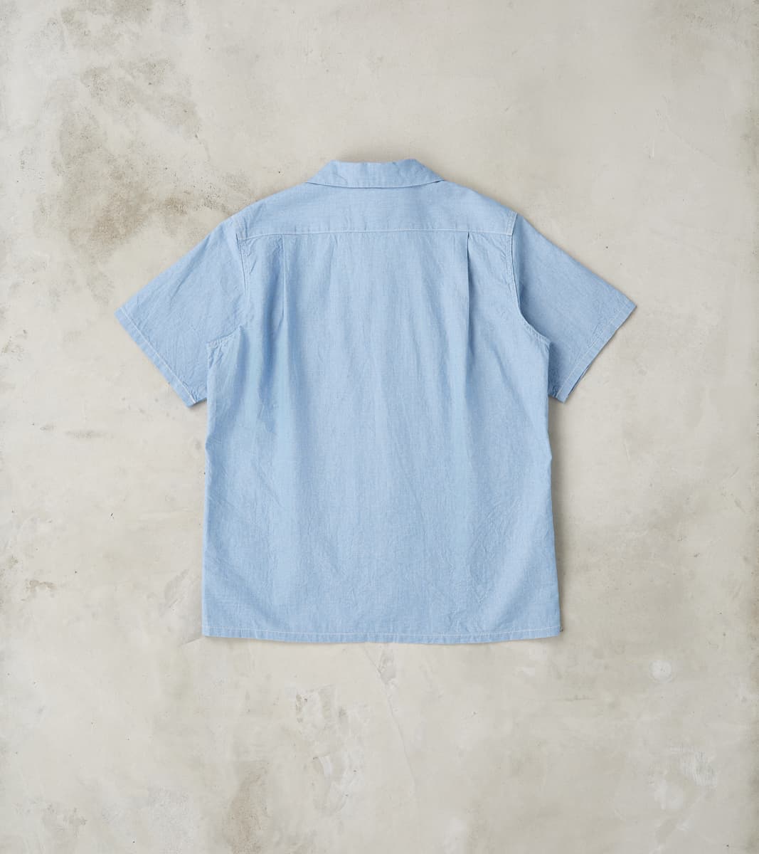 Iron Heart 447-SAX - Open Collar Short Sleeve Shirt - 5oz Sax Blue