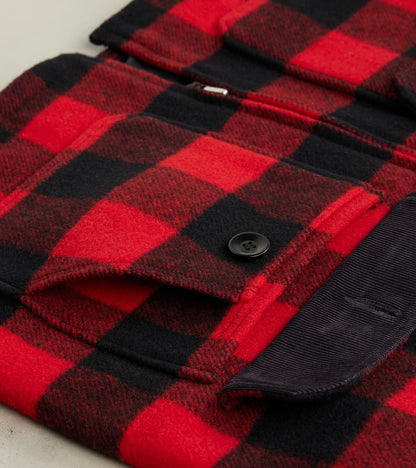 19-RED - Wool Hunting Jacket - Red Buffalo Check