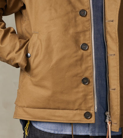 37-KHA - N1 Deck Jacket - 14oz Oiled Khaki Whipcord