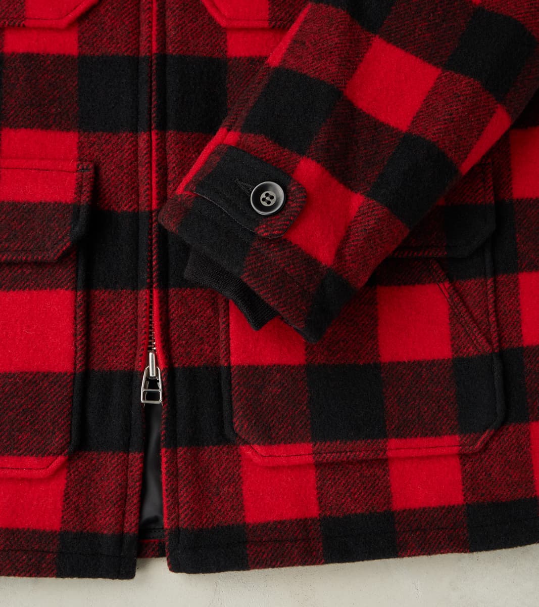 19-RED - Wool Hunting Jacket - Red Buffalo Check